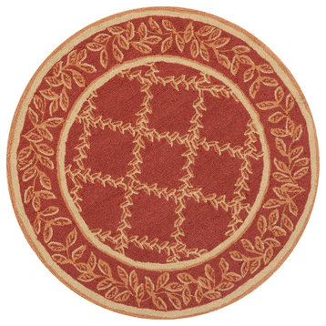 Safavieh Chelsea Collection HK230 Rug, Rust/Gold, 3' Round