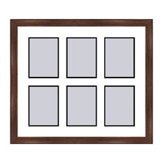 Walnut Collage Picture Frame - 6 openings for 4X6 photos