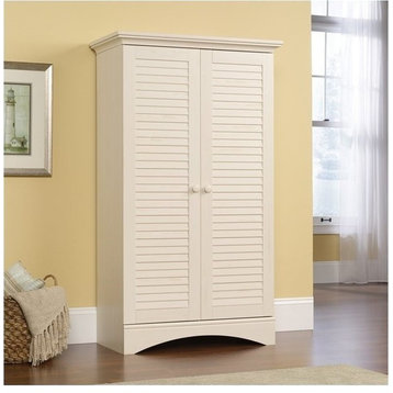 Pemberly Row Modern 2-Door Wood Storage Cabinet in Antiqued White