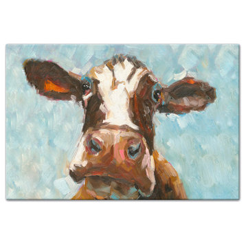 Curious Cow 1 Canvas Wall Art, 12"x18", Unframed