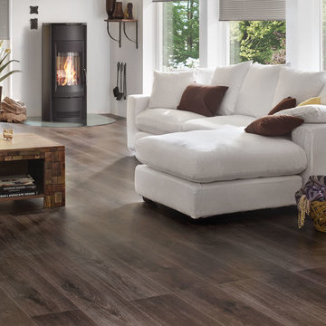 Modernes Landhausstil Wohnzimmer mit XL-Dielen Laminat Wineo Marena