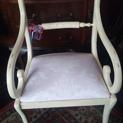 SOLD-Client's own vintage chair, now painted and reupholstered... - Products