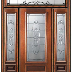 Pre-hung Side lights-Transom Door 80 Mahogany Kensington 3/4 Lite - Front Doors