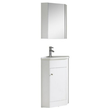 Fine Fixtures Englewood Collection Vanity With Medicine Cabinet, White