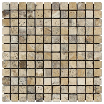 1 X 1 Philadelphia Travertine Tumbled Mosaic Tile