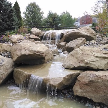 Carved stone water features