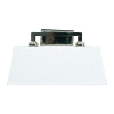 Craftmade Denton Polished Nickel 2-Light Bath Wall With Linen Fabric Shade