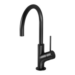 517292 Vivid Slimline Oval Sink Mixer 160 Black - Kitchen Sinks