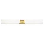 Norwell Lighting - Norwell Lighting 9756-SB-MA Artemis - 36 Inch 24W LED Linear Bath Vanity - Twin matte acrylic diffusers are joined y an asymmArtemis 36 Inch 24W  Satin Brass Matte OpUL: Suitable for damp locations Energy Star Qualified: n/a ADA Certified: YES  *Number of Lights:   *Bulb Included:Yes *Bulb Type:LED *Finish Type:Satin Brass