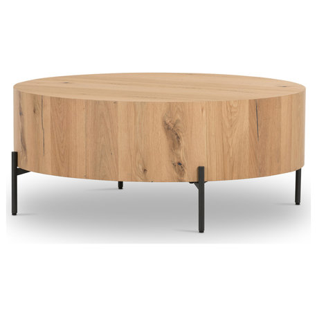 Eaton Drum Coffee Table-Light Oak Resin