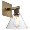 Port Nine Martini Replaceable LED Wall Sconce Antique Brushed Brass, Clear Glass