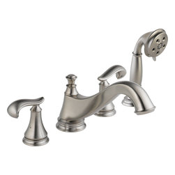 Delta Cassidy Roman Tub w/ Hand Shower Trim - Low Arc Spout - Tub And Shower Faucet Sets