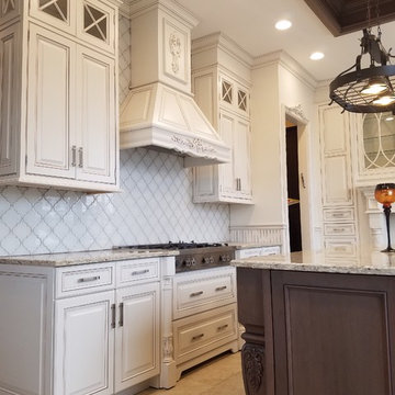 Custom High-End White and Charcoal Kitchen