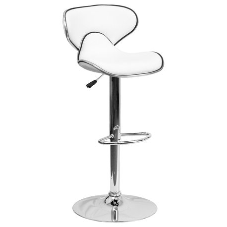 Flash Furniture Contemporary Cozy Mid-Back Vinyl Adjustable H Bar Stool