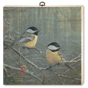 "Winter Breeze Chickadee" Cutting Board, 12"x12"