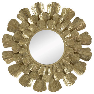 Sunburst Wall Mirror, Gold