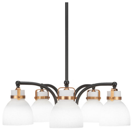 Easton 5-Light Chandelier, Matte Black & Brass/White Muslin