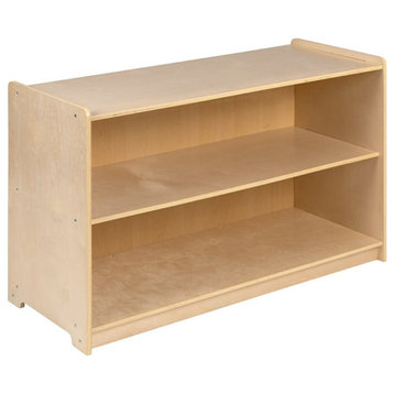 Flash Furniture 2 Shelf 24" x 36" Wooden School Classroom Bookcase in Natural