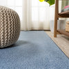Haze Solid Low-Pile Runner Rug, Classic Blue, 2'x8'