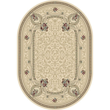 Dynamic Rugs Ancient Garden 57091 Rug, Ivory, 6'7"x9'6" Oval