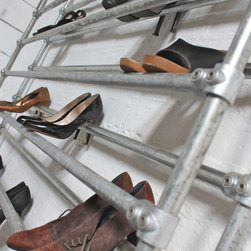 Lauren Extra Large Galvanised Steel Pipe Shoe Rack/Fixture - Shoe Storage