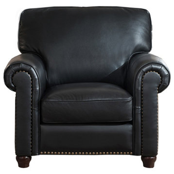 Barbara Leather Craft Chair, Black