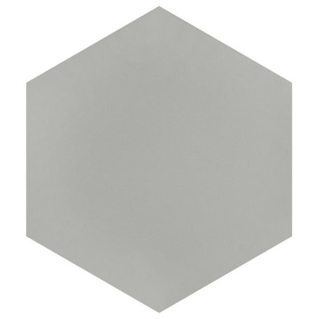 Textile Hex Porcelain Floor and Wall Tile, Silver