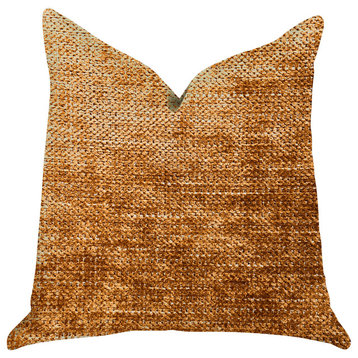 Aureila Brown Bronze Luxury Throw Pillow, 16"x16"