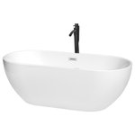 Wyndham Collection - Wyndham Collection Brooklyn 67" Faucet Acrylic Freestanding Bathtub in White - Enjoy a little tranquility and comfort in the Brooklyn freestanding bath. The oval, ergonomic design provides a comfortable, relaxing way to enjoy some much-deserved me time as you stretch out and enjoy a deep, relaxing soak. With its graceful curves and classic elegance, this versatile bathtub complements a wide range of tastes and styles. What could be better than luxury and practicality at an amazing price?