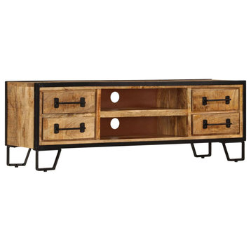 vidaXL TV Stand TV Unit Sideboard TV Console with Drawers Solid Mango Wood
