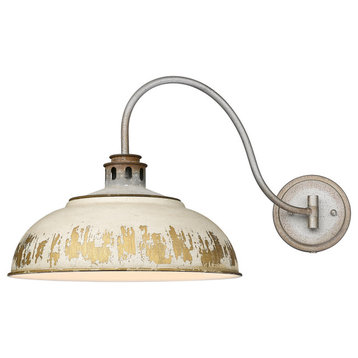 Kinsley 1-Light Wall Sconce in Aged Galvanized Steel