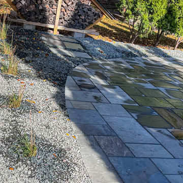 Natural Blue Stone Patio with Structured Planting Bed
