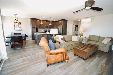 Inspiration for a contemporary open concept family room remodel in Other