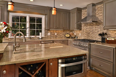 Photo of a transitional kitchen in Cleveland.
