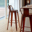 Industrial Bar Stool With Back Rest, Copper