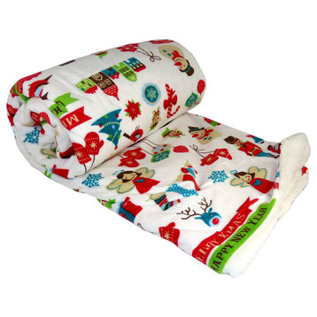 Christmas Holiday Micro Plush Throw Blanket