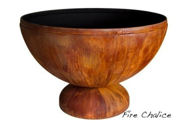 30"  Artisan Fire Bowl Fire Chalice  (Made in USA) - Patina Finish