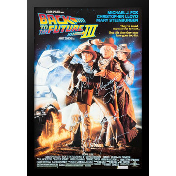Back To The Future 3 Signed Movie Poster, Custom Frame