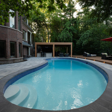 Elegant Poolside Outdoor Living Retreat