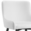 Set of 2 Modern Faux Leather and Metal Side Chair, White
