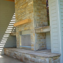 stone fireplace/hearth