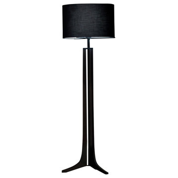 Forma - LED Floor Lamp - Black Shade, Dark Walnut, Black Anodized Aluminum