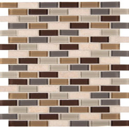 Luxor Valley Brick Glass Stone Mosaic Tile - Mosaic Tile