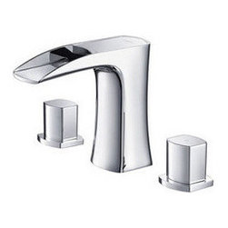 Waterfall Brass Three Holes Two Handles Bathroom Sink Faucet T1030D - Bathroom Sink Faucets