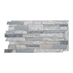 141-BRIGHTON FAUX WIDE STACKED STONE WALL PANELS - 24"H - Wall Panels