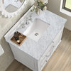 Lorelai 36" Single Vanity, Bright White, 3 CM Carrara White Marble Top