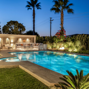 Olcay Mix & Pool Garden Grey Porcelain Tiles - Cesme,Izmir Villa