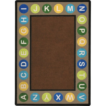 Kid Essentials Rug, Alphabet Spots, Earthtone, 7'8"x10'9"