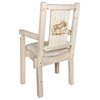 Montana Woodworks Homestead Wood Captain's Chair with Engraved Moose in Natural