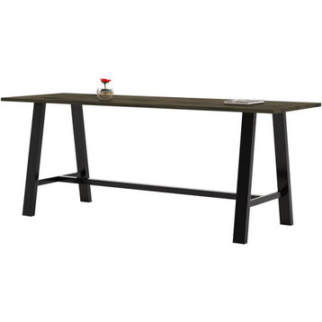 KFI Midtown 3' x 9' Wood Top Bar Height Conference Table in Barnwood